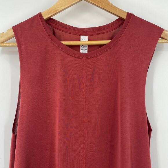 Zyia Tybee Island Mini Tank Dress Sleeveless Modal Tunic Faded Brick Womens L - Picture 4 of 7